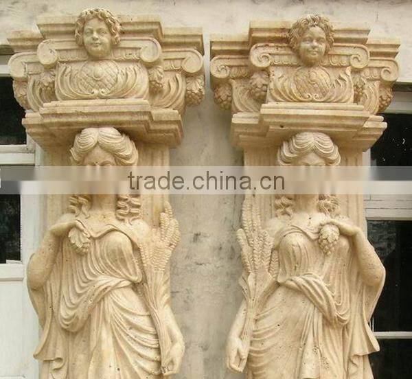 Western Style Carved Stone Statue Pillar