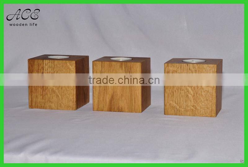 Wooden tea light candle holder