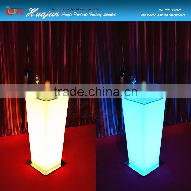 glass top remote control led dining table