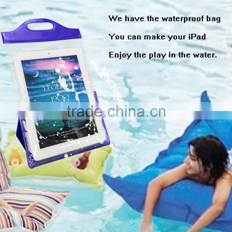 Wholesale PVC waterproof bag with stand for ipad