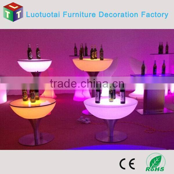 remote control soli plastic led bar furniture/high top led bar cocktail table