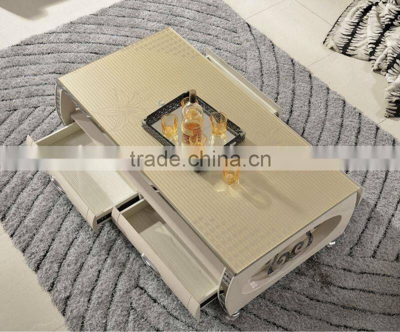 Stainless steel home furniture marble top coffee table C378