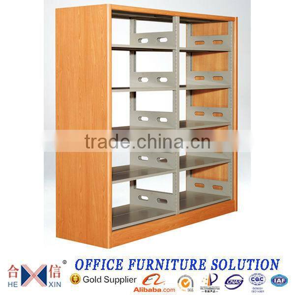 Double sided library shelves