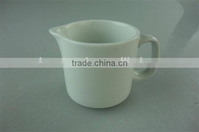 milk jug,stock cheap plain white ceramic milk jug with handle 100ML