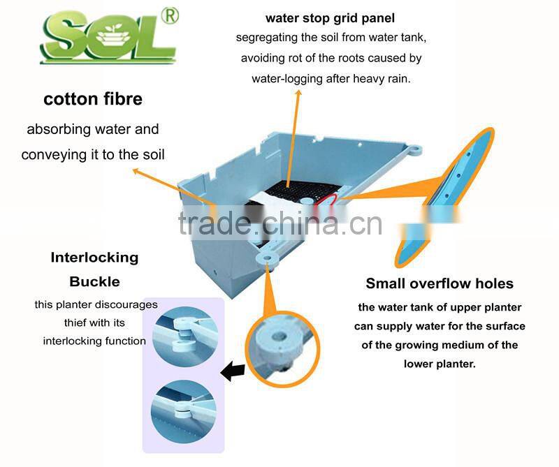 Alibaba new products flower wall planter plastic garden wall pots and vertical garden kits