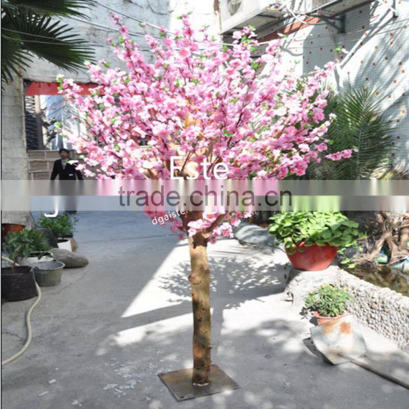 Atificial pink peach blossom flower tree for home decoration fiberglass trunk