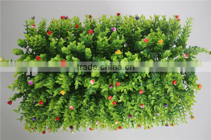 colorful artificail Eucalyptus grass mat green foliage plants with flowers