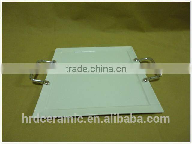 Modern Style stock Ceramic Plate With Handle,Ceramic Furniture Handle