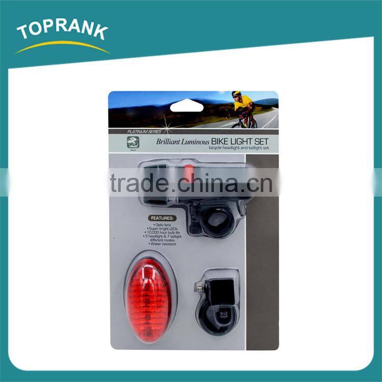 Hot selling water resistant super bright led bicycle taillight and headlight set