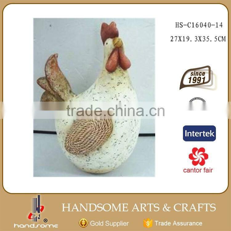 12 Inch Ceramic Animals Rooster Figurines for Home and Garden Decoration