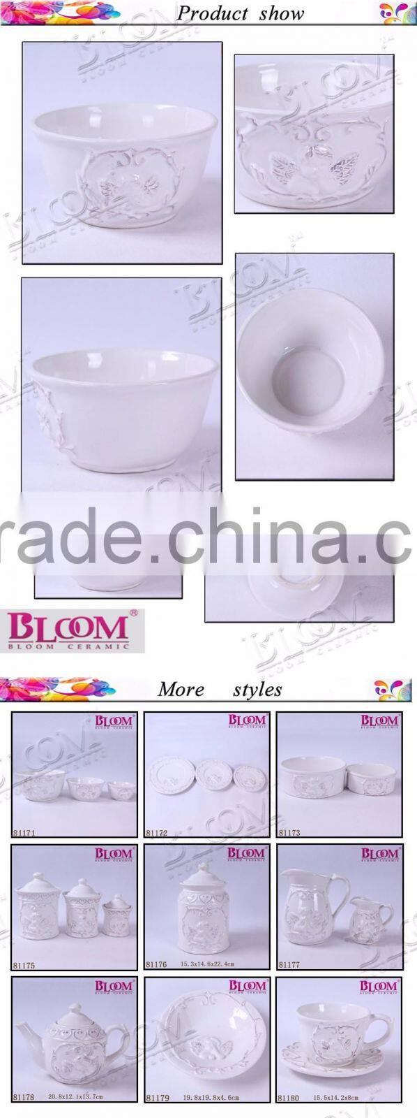 Wholesale white glazed cheap ceramic bowl