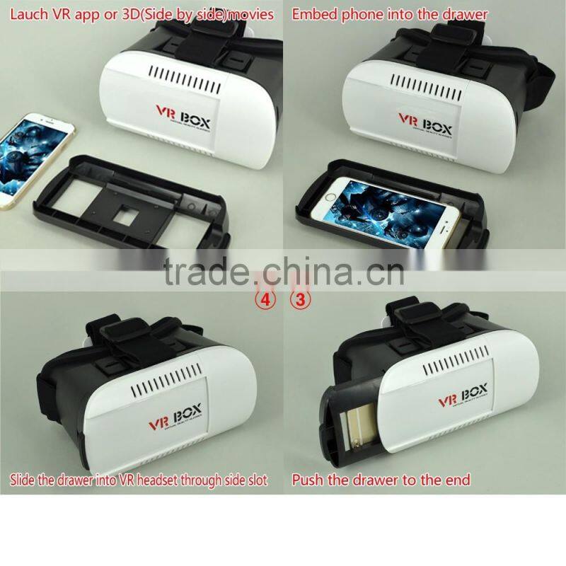 Cheap Vr Box V2 3 D Vr Glasses Mobiles 3 D Glasses Print Logo Oem With Bluetooth Gamepad Virtual Reality
