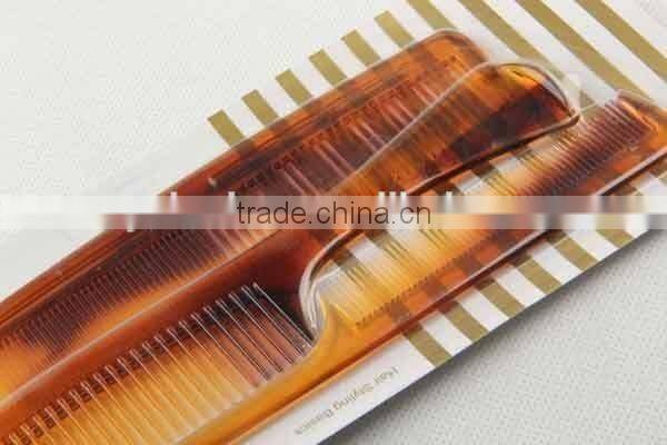 3PC amber transparent plastic hair brush/comb