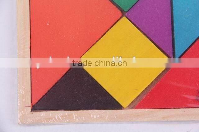 Educational Toy Colorful Wooden Jigsaw Puzzles/tangram puzzle/seven-piece puzzle toy for children