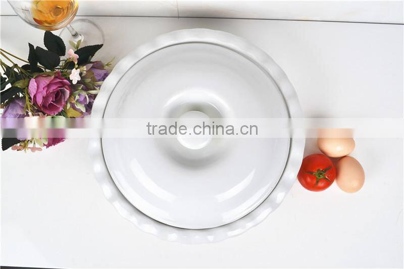 12" white porcelain comal