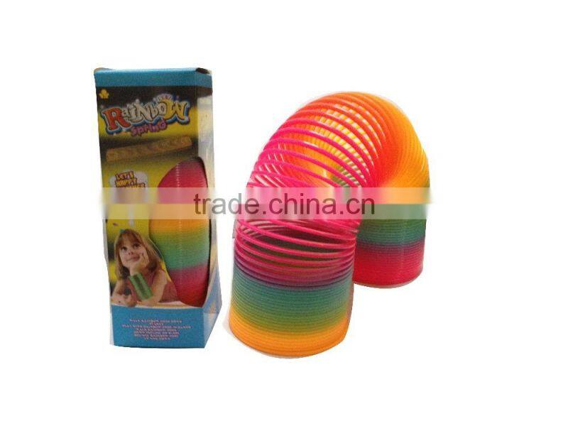 hot sale plastic colorful rainbow spring toys educational classic toys for kids/promotional toys raibow circle
