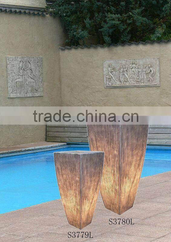 garden lighting planter, flower pot for outdoor decoration