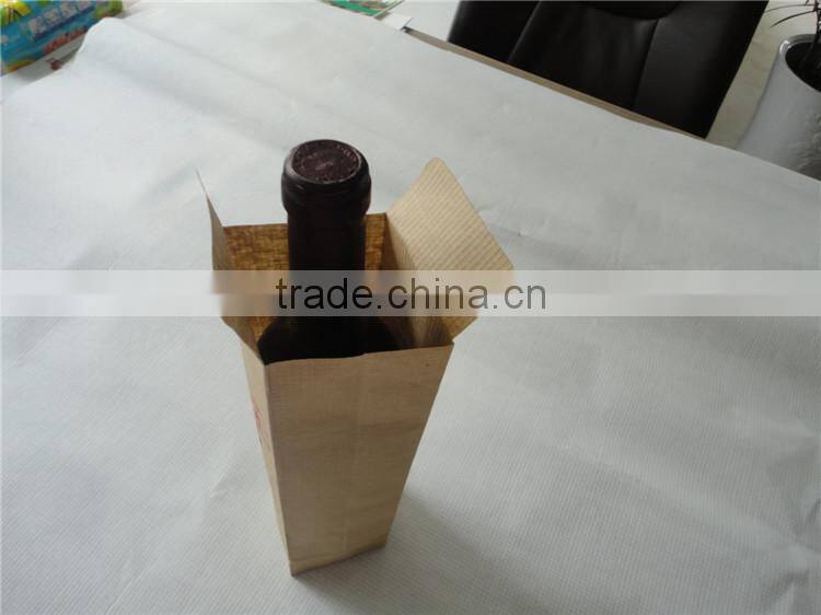 2016 world modern kraft thread paper wine bottle paper bags with or without handles