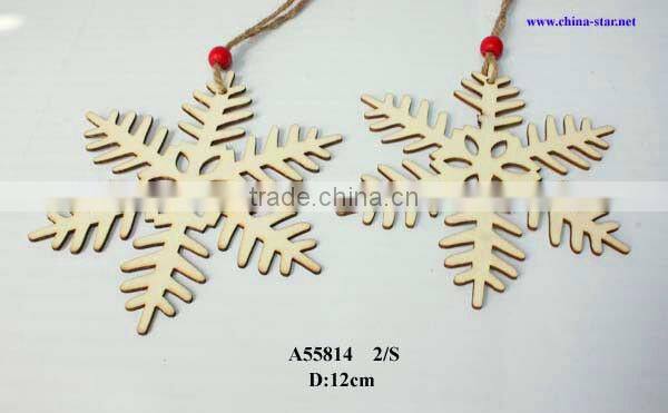 wood hanging snowflake decoration