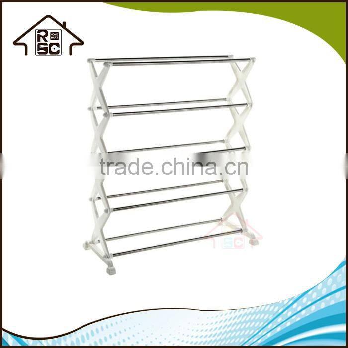 NBRSC Cheap Portable 5 Tier Foldable Stainless Steel Plastic Shoe Rack Shoes Storage Rack