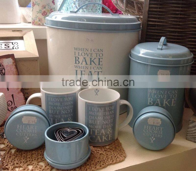 Round Metal Biscuit Jar