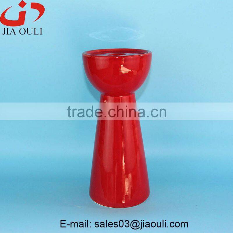 BSCI member factory dolomite electroplated gold christmas pillar candle holder