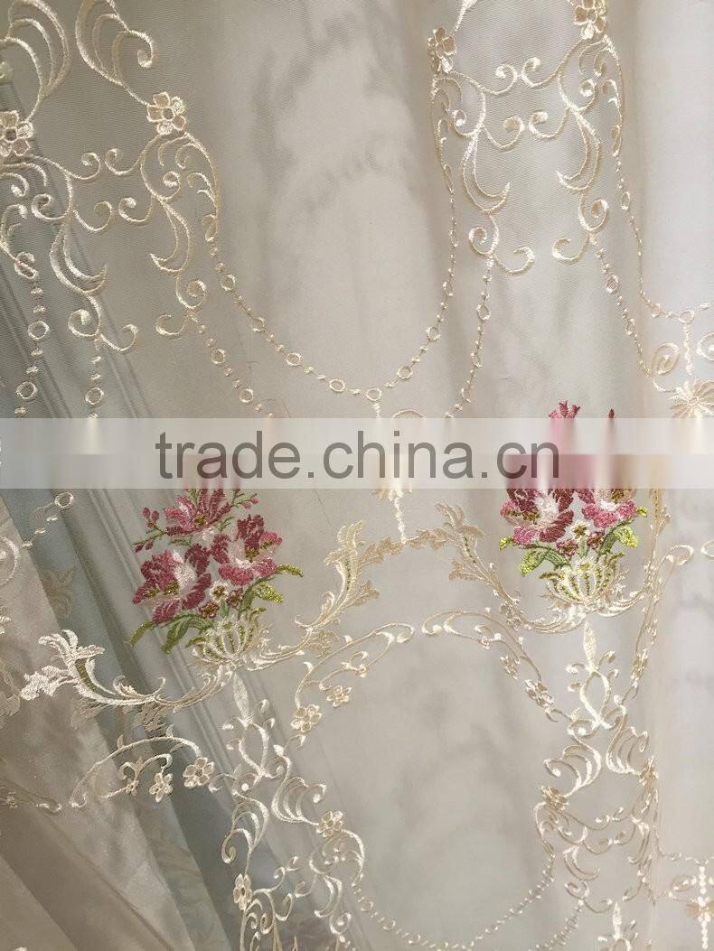PRS-863 momoda luxury french retro antique curtain with sheers and valance arabian lake blue curtain fabric