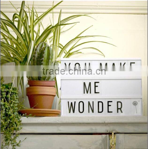 2016 New design replaceable letter A4 lightbox plastic lightbox