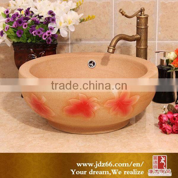 Modern bathroom furniture Chinese hand paint ceramic sink