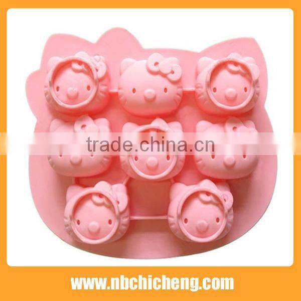8-tray High Quality Cheaper Price Colorful Design Silicone Ice Cube Mould,Hello Kitty , Ice Cube Tray.