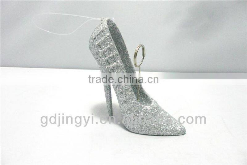 Dongguan acrylic high heel wedding card holder with glitter
