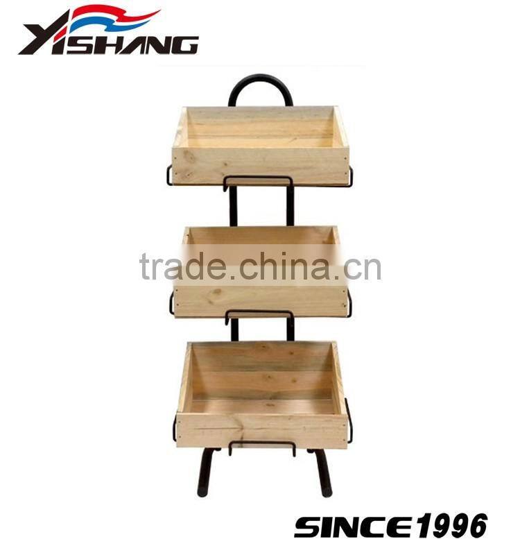 Custom 6 tiers antique wood plant stand