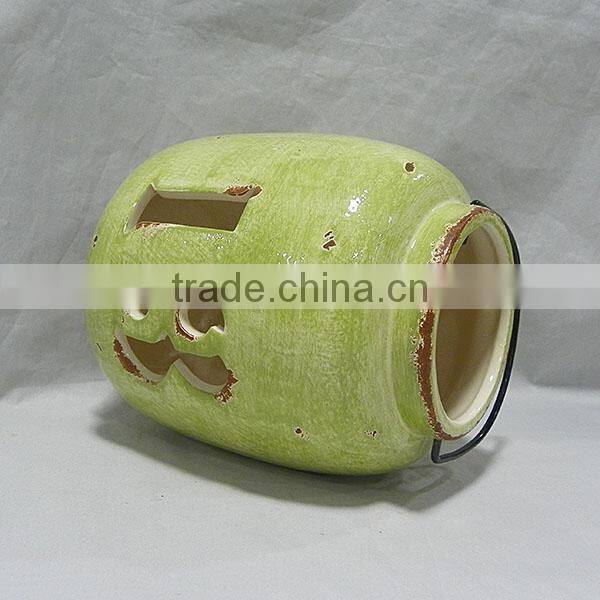 Round hanging ceramic lanterns