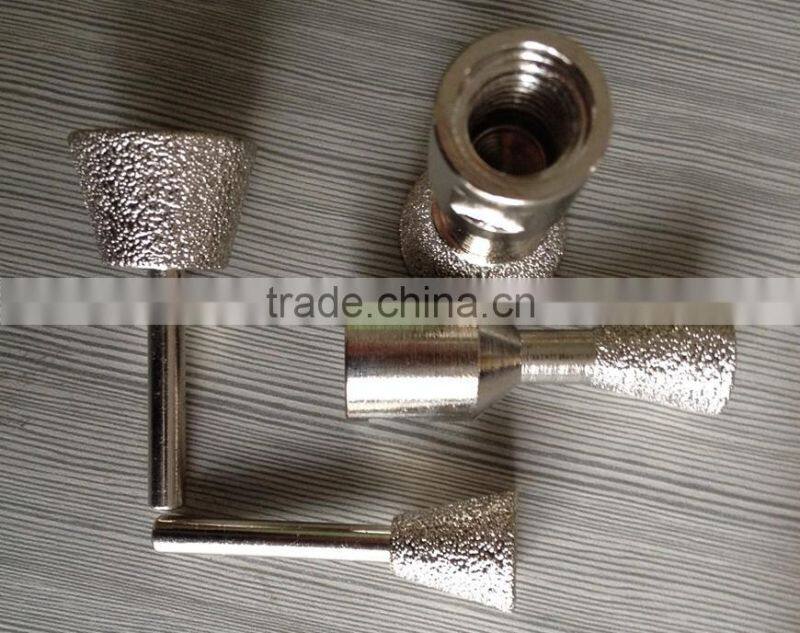 Taper shape vacuum brazed diamond engraving burrs