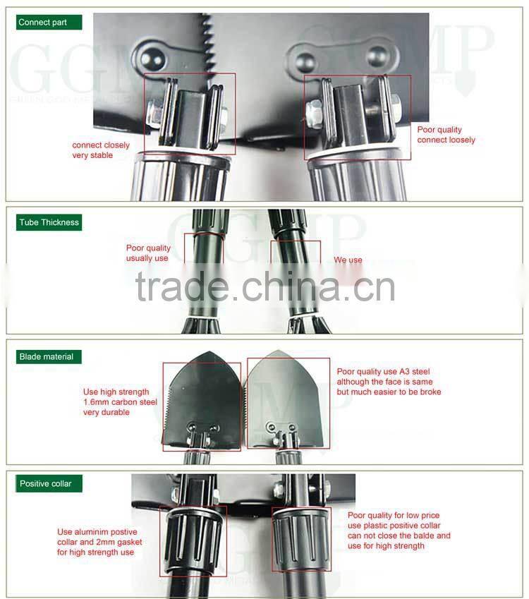 Compact Military Shovel Army Gear Tri Folding Shovel