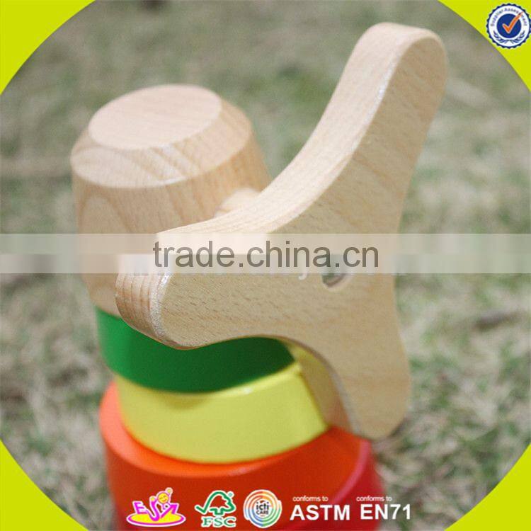 Wholesale funny kids wooden rainbow stacking blocks toy wonderful toddler wooden rainbow stacking blocks toy W13D110
