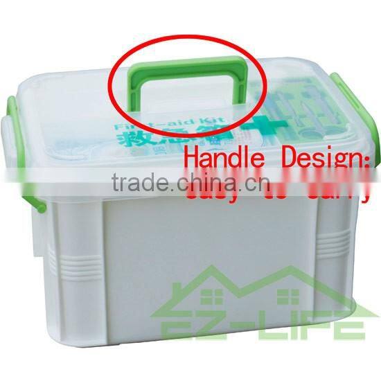 2016 hot sale plastic new design home colorful thicken stack-able first aid kit medical hard empty packaging storage box