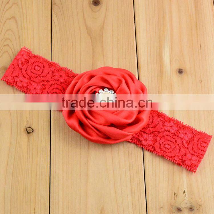 Most Hot Handmade Silk Flowers Headband For Girls Hair Ornament and Top Baby Headband with Flowers
