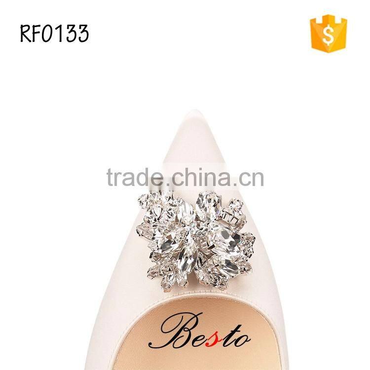 Best seller Brilliant White wedding diamond jewelry shoe clip for bride shoes