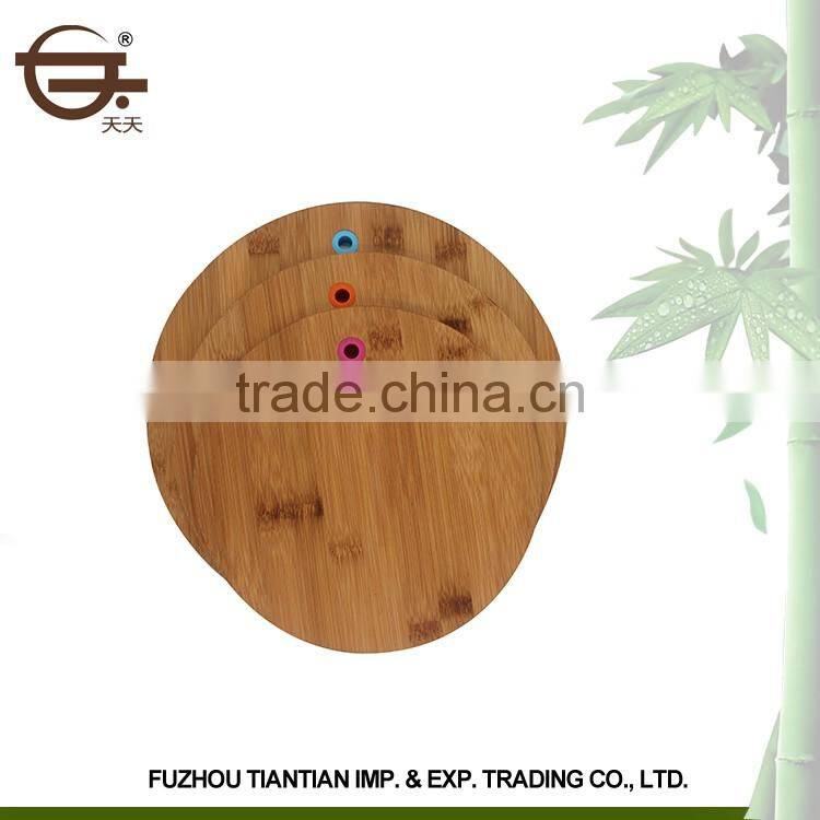 Personalized design kitchen vegetable round bamboo 3-piece cutting board