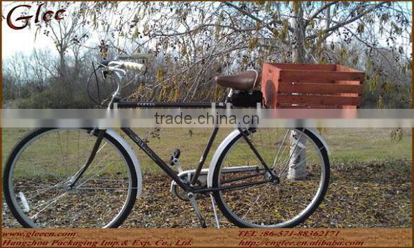 cheap wooden bike basket looks waterproof wooden crate