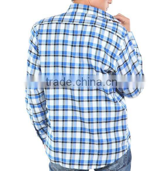 Cotton flannel shirt for man brushed flannel checks shirts