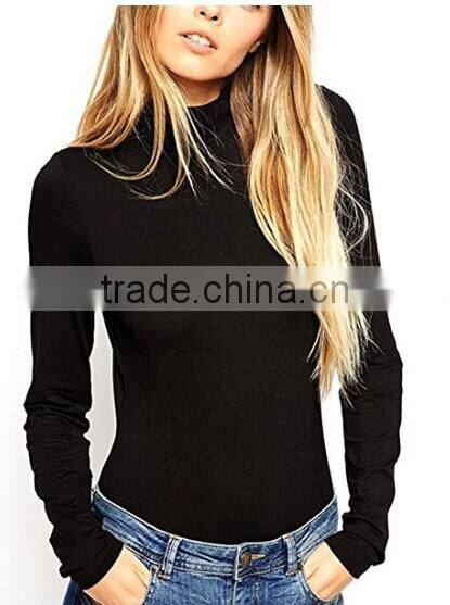 Women's Sexy Backless Long Sleeve Bodycon Black Bodysuit Tops Playsuit