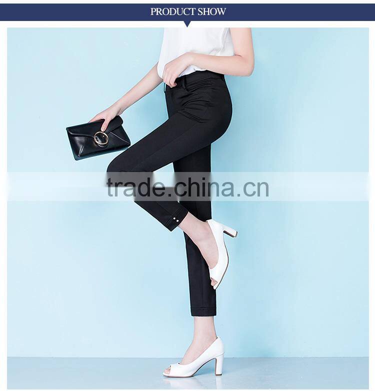 2017 women new style spring and summer nine waist straight pants loose trousers all-match leisure sample custom