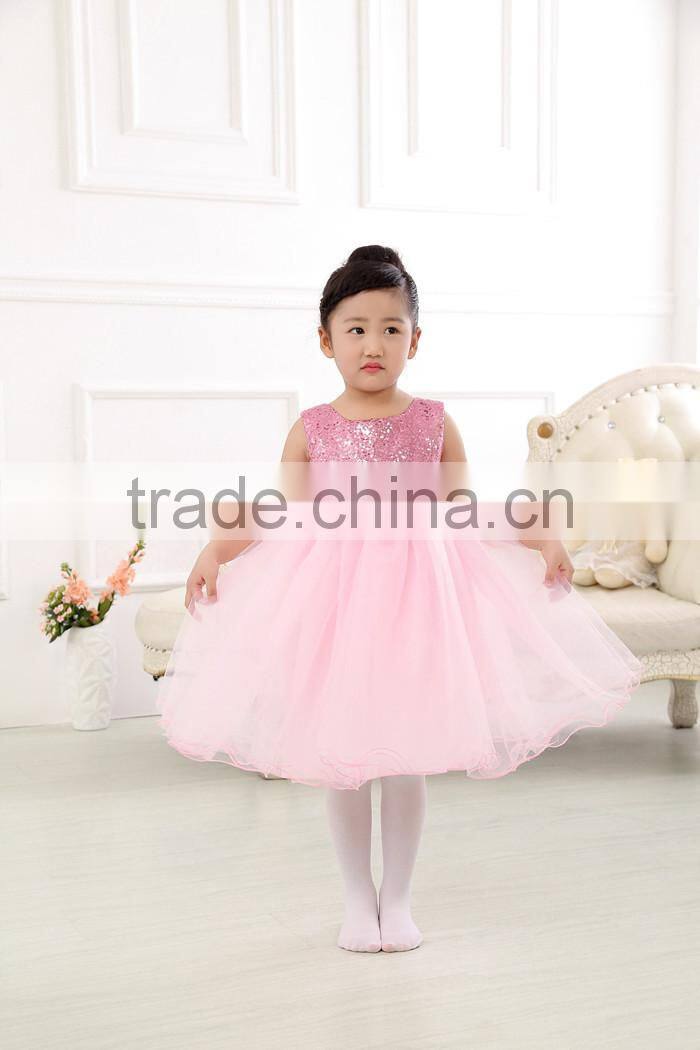 girl baby flower dresses with sequin bow sequin baby fashion dress frock design