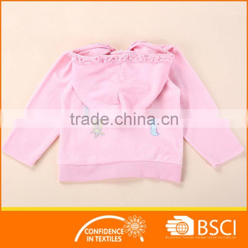 Nice Toddler Pink With Hood And Applique Jacket