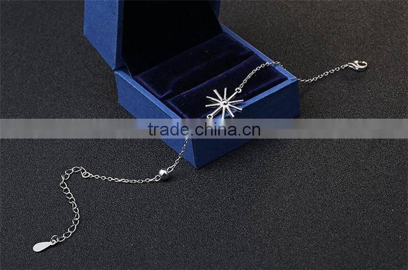New design 925 Sterling Silver Sunflower Charms Bracelet for women