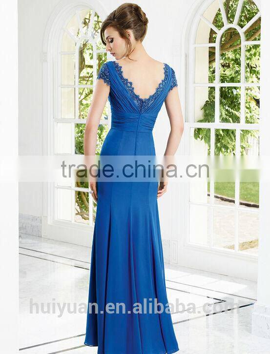 elegant deep v neck full length short sleeve wedding gown