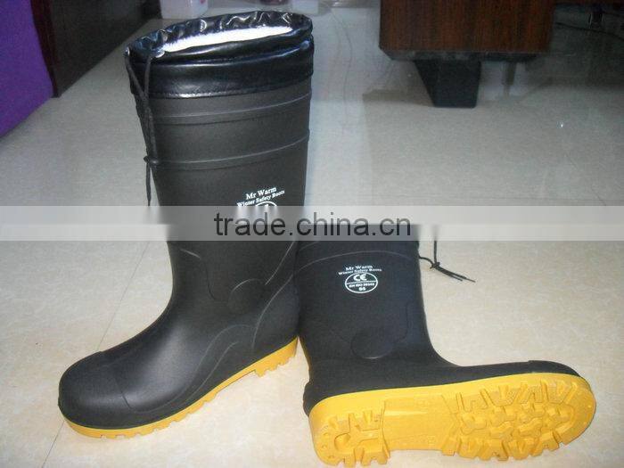 Comfortable Black PVC Heat Protection Chemical Groundwork Safety Boots