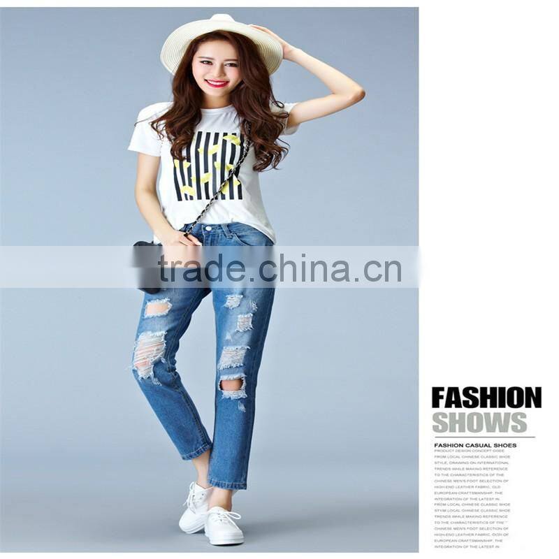 2016 new fashion brand women Slim jeans blue jeans female stretch jeans female